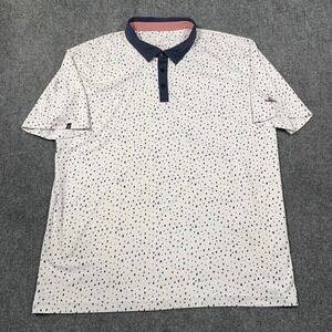 Swannies Pine Valley Golf Polo Shirt Mens 2XL Comfetti AOP Performance‎ White